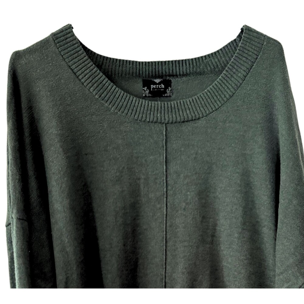 Perch by Blue Pepper Plus Over Size Cozy Tunic Sweater, Womens Plus 2x, Mosscore